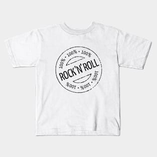 100% Rock 'n' Roll Stamp (Black) Kids T-Shirt